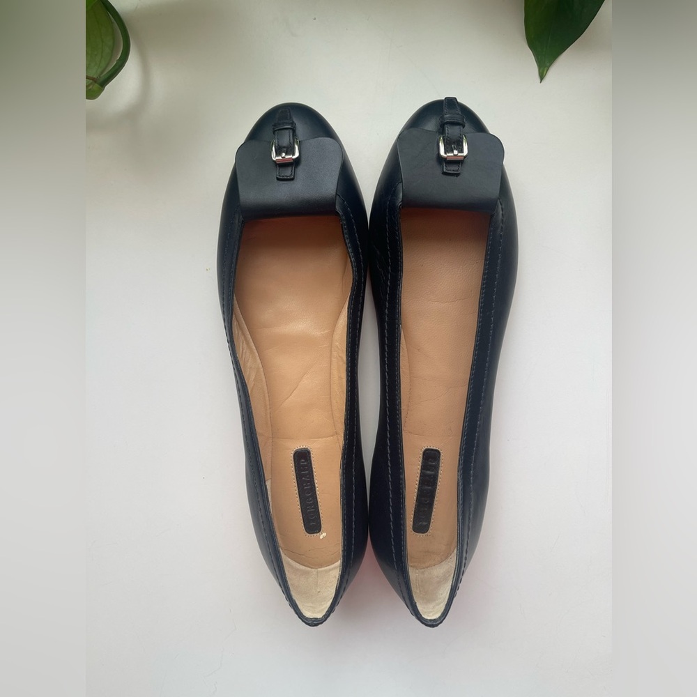 LONG CHAMP - Black Leather Ballet Flats
